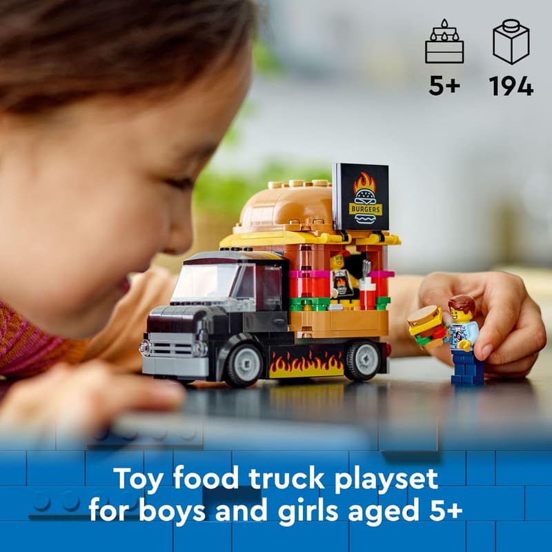 LEGO City Burger Truck Playset for Kids Ages 5+