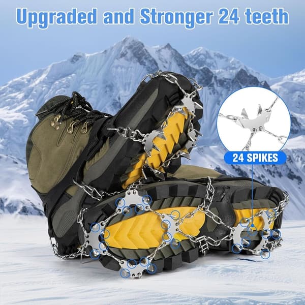 Anti-Slip Ice Cleats with Stainless Steel Spikes for Hiking