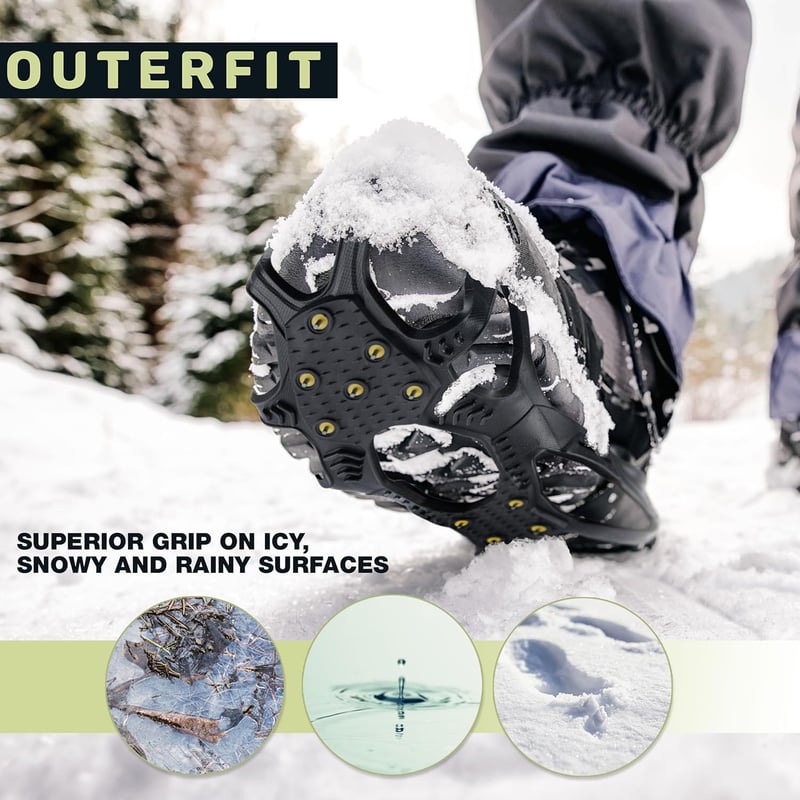 Non-Slip Snow Cleats with Tungsten Steel Spikes for Hiking