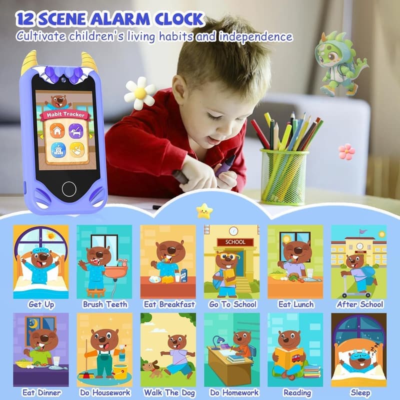 Kids' Smartphone Toy for Ages 3-6 - Touchscreen, Dual Cameras, 32GB