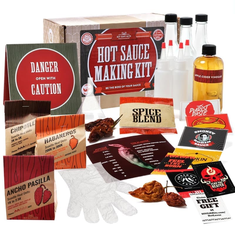 Hot Sauce Making Kit - DIY Cooking Gift for Men (26 Pcs Set)