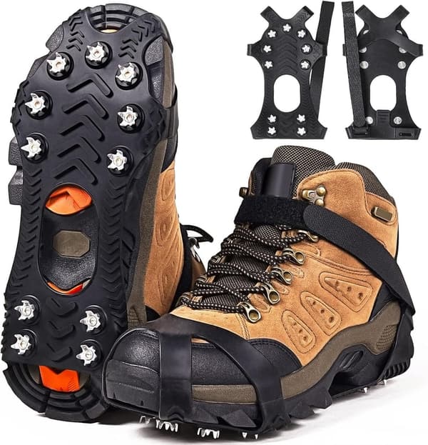 Winter Hiking Crampons with Silicone Stainless Steel Grippers