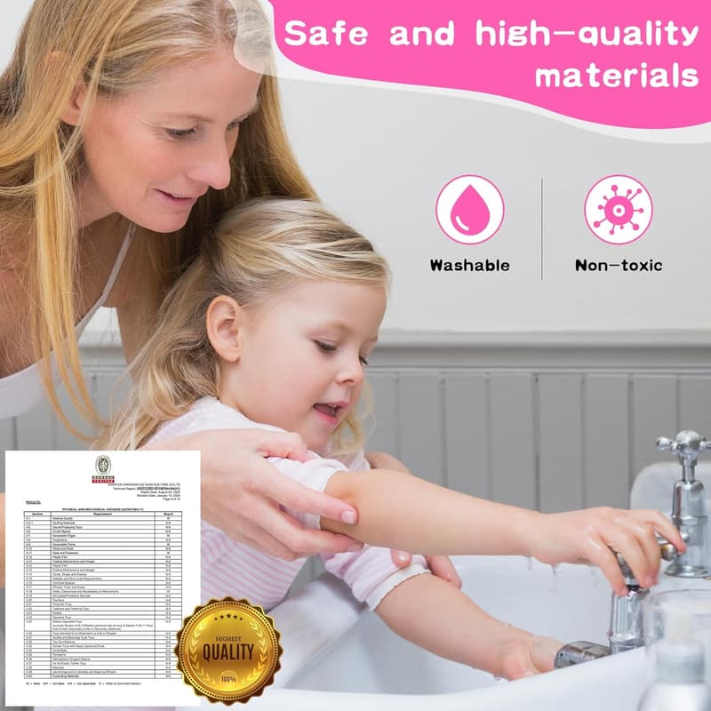 Kids Non-Toxic Makeup Kit with Mirror - Ideal Birthday Gift