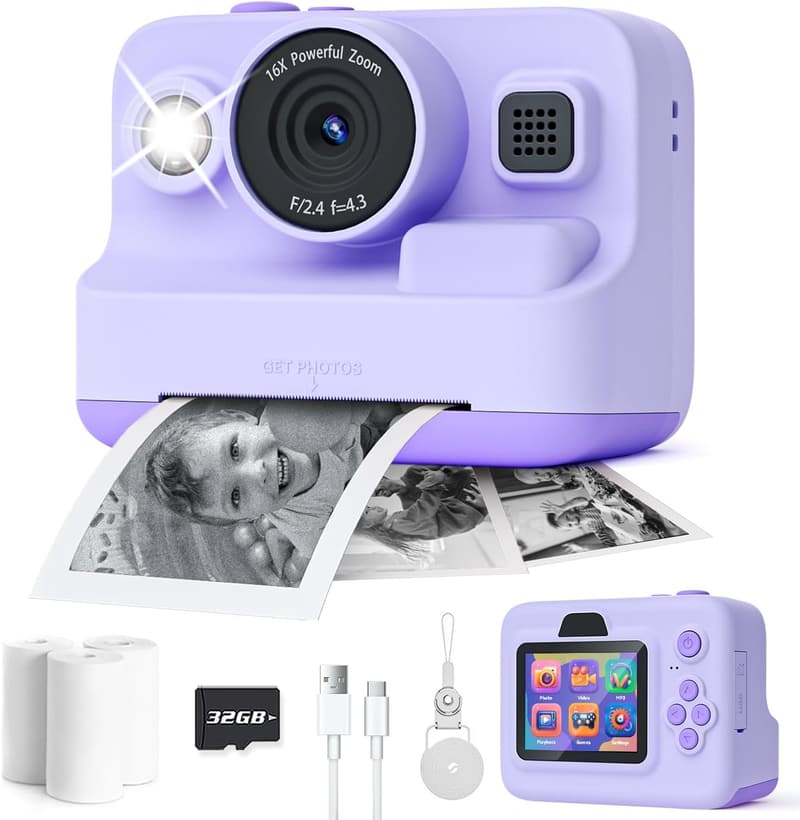 Kids Instant Print Camera with 2.4