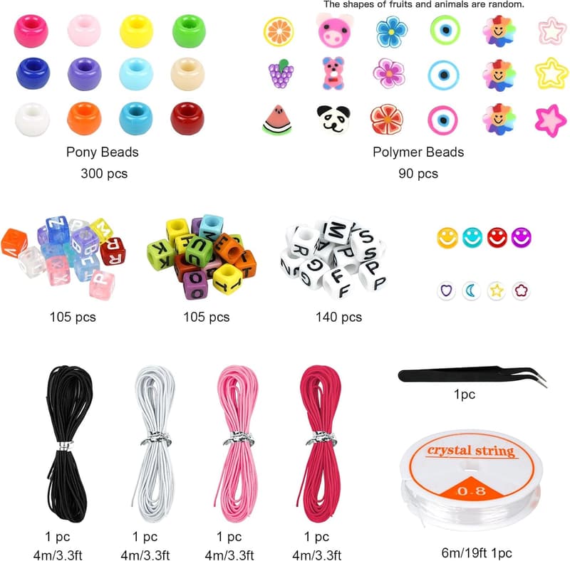 DIY Bracelet Making Kit with Beads for Girls Age 6-12