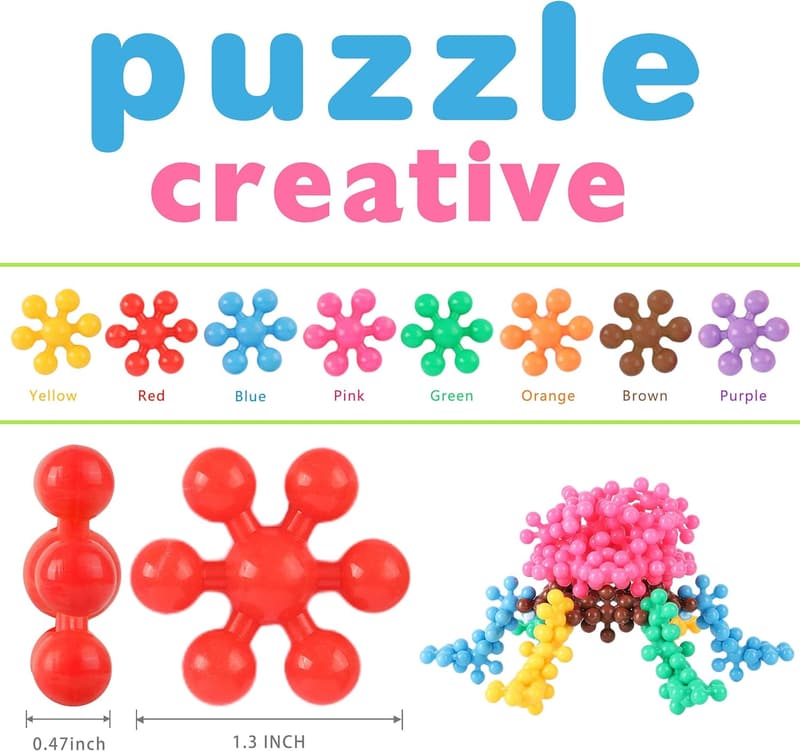 STEM Building Blocks Set for Kids 3+, 200 Interlocking Discs