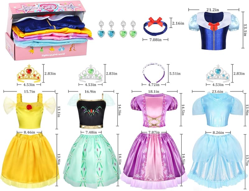 Princess Dress-Up Costume Set for Toddler Girls
