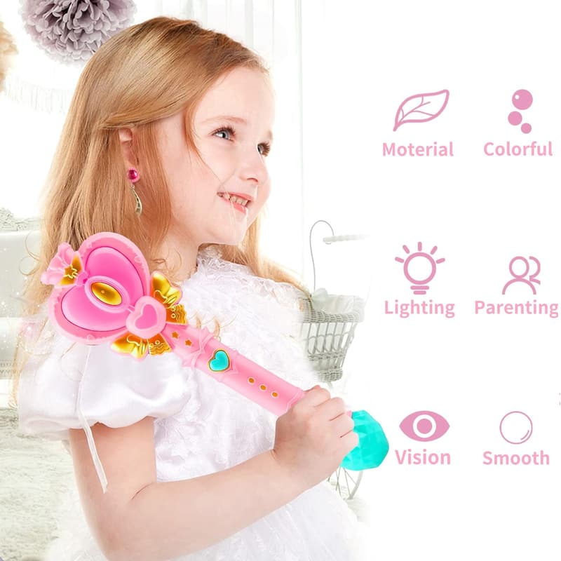 Princess Heart Bubble Wand for Kids - Outdoor Toy with Light
