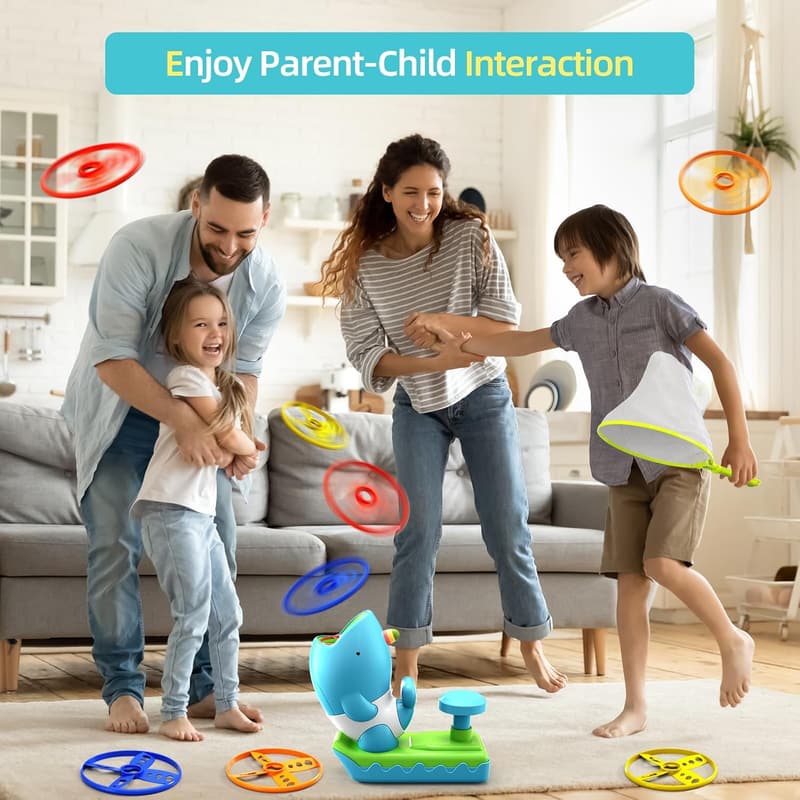 Outdoor Flying Disc Launcher Set for Kids Ages 3-7