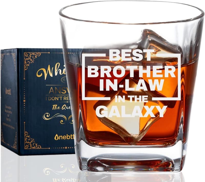 Best Brother-in-Law Whiskey Glass - Funny Gift for Him