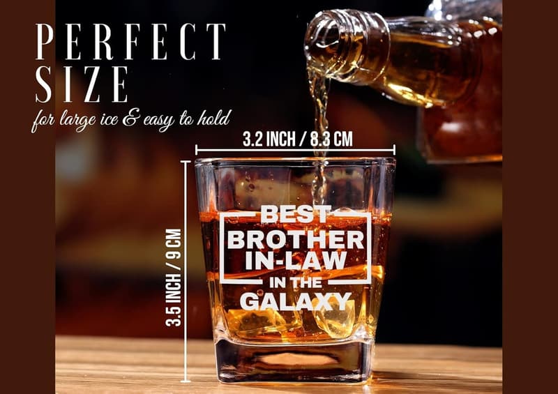 Best Brother-in-Law Whiskey Glass - Funny Gift for Him