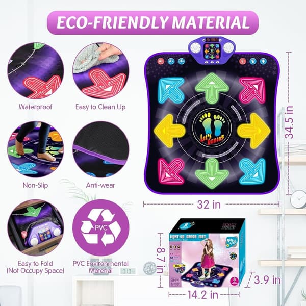 Kids' Dance Mat with Lights & Bluetooth – Fun Birthday Gift