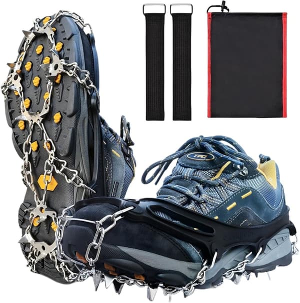 19-Spike Stainless Steel Ice Cleats for Hiking and Climbing