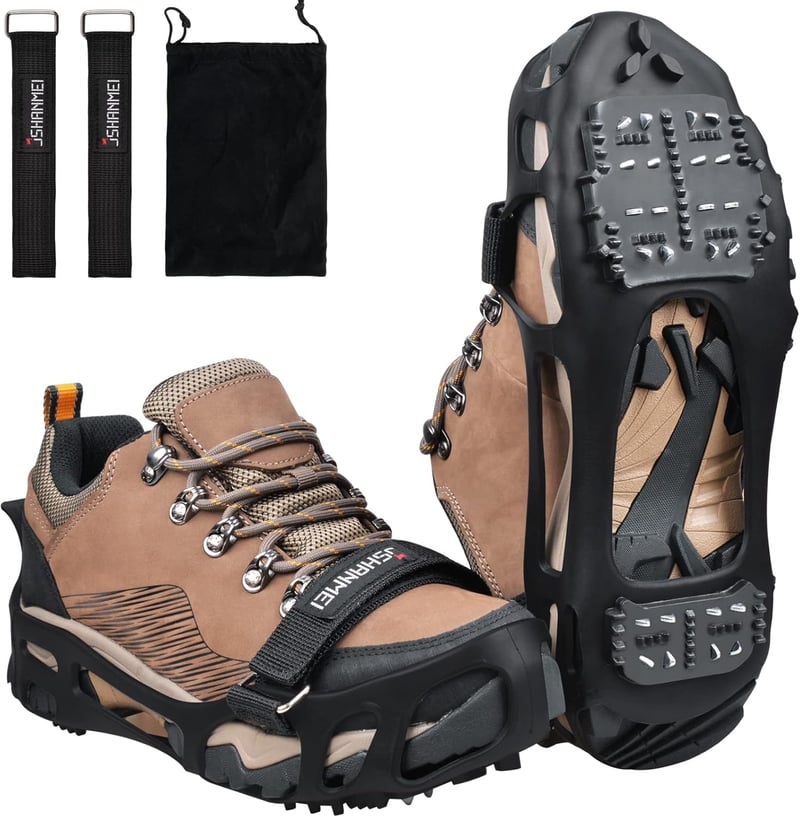 Winter Ice Cleats for Men and Women - 24 Studs Non-Slip Spikes