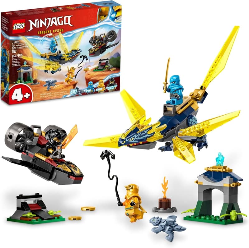 LEGO NINJAGO Baby Dragon Battle Set with Minifigures, Ages 4+