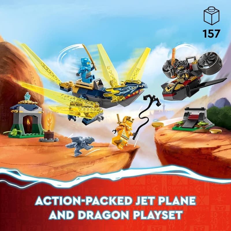 LEGO NINJAGO Baby Dragon Battle Set with Minifigures, Ages 4+