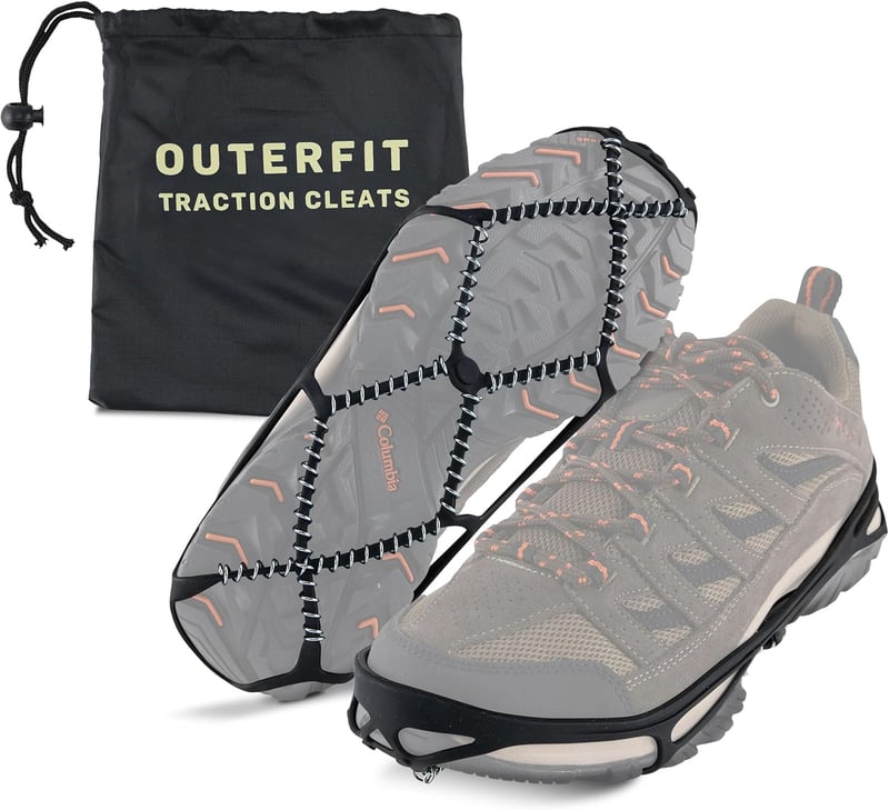 Zinc Coated Steel Non-Slip Crampons for Hiking and Walking
