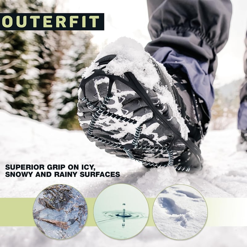 Zinc Coated Steel Non-Slip Crampons for Hiking and Walking