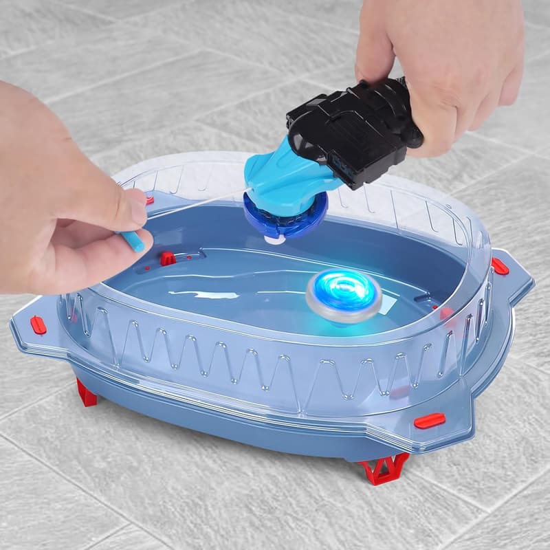 Light Ignite Spinning Tops Battle Set with Stadium & 3 Launchers