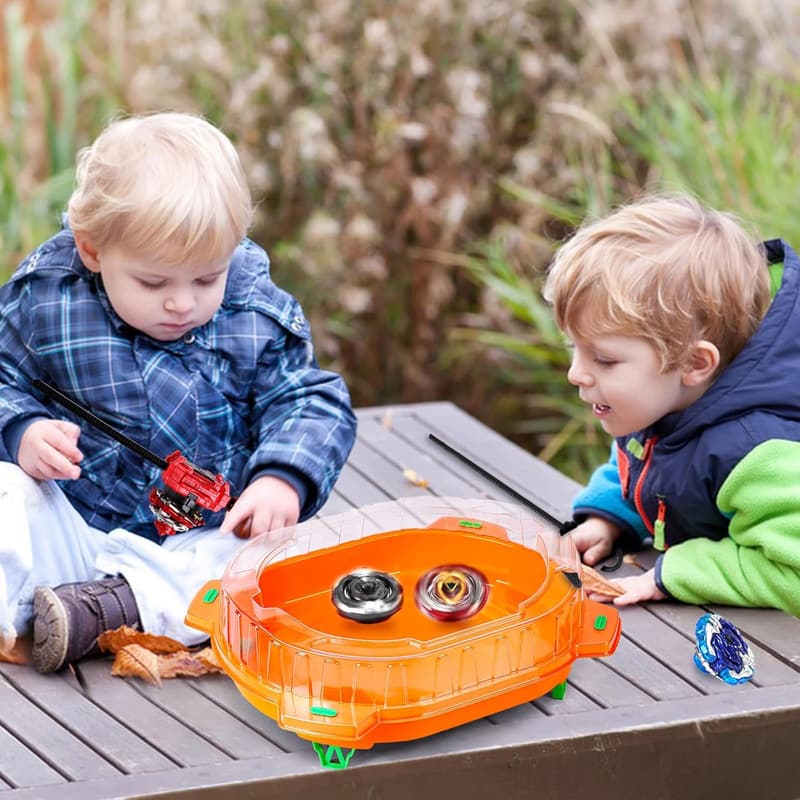 Battling Top Toy Set with 6 Tops, 2 Launchers & Stadium