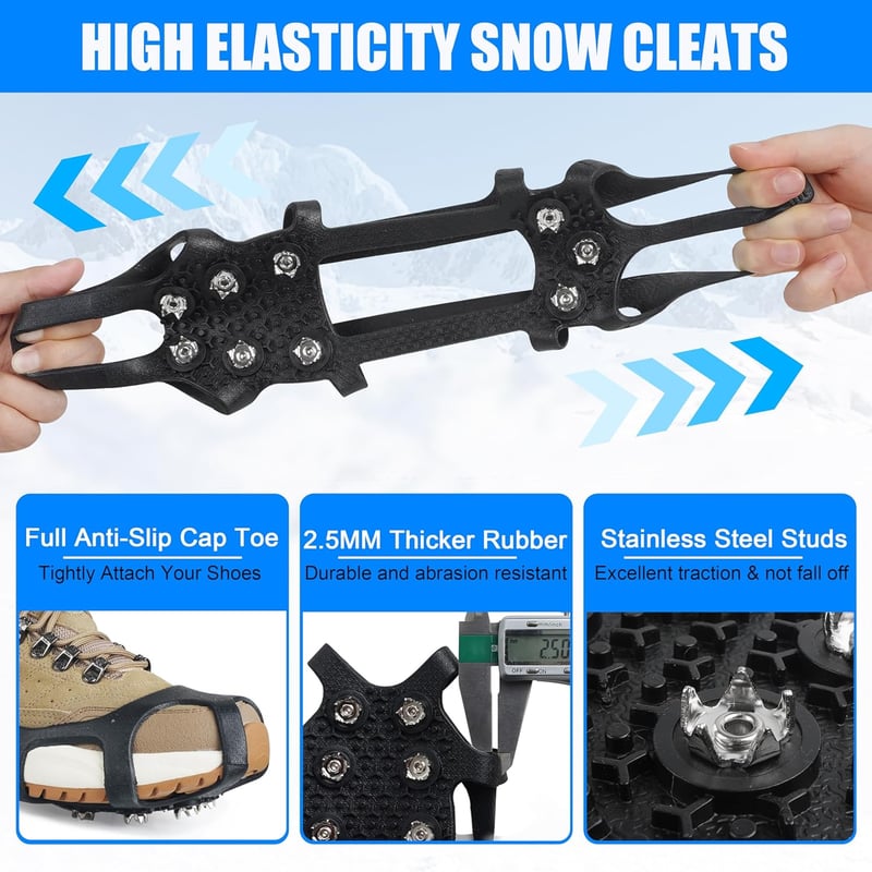 Ice Snow Traction Cleats for Shoes - 9-Point Non-Slip Grippers