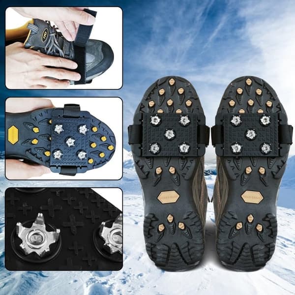 Winter Traction Cleats - 5-Point Anti-Skid Spikes for Shoes