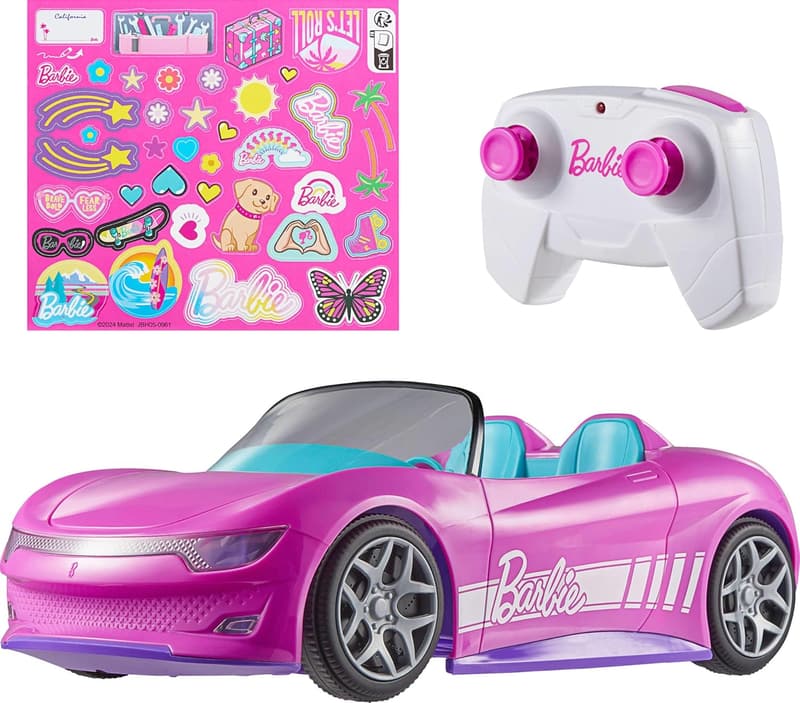 Barbie Hot Wheels Remote-Control Pink Convertible Car