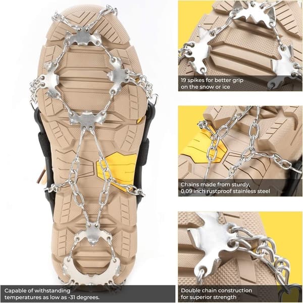 19-Spike Traction Crampons for Hiking & Climbing