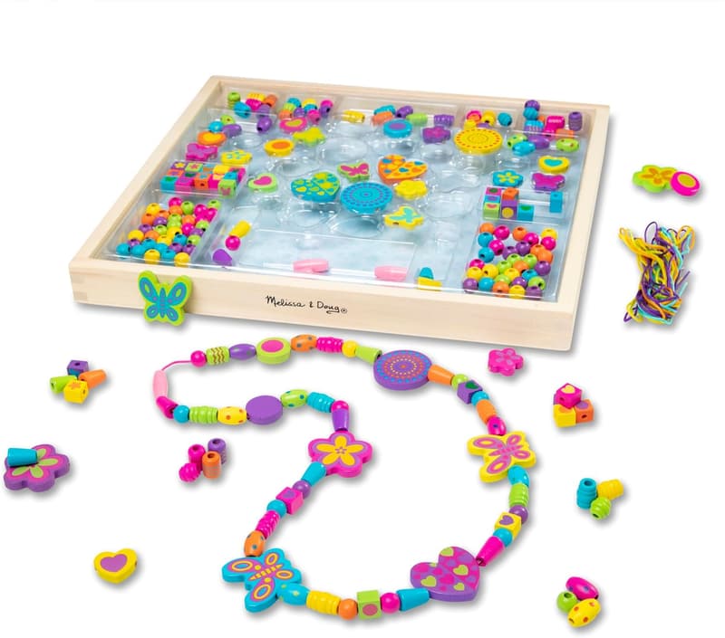 Deluxe Wooden Bead Set for Kids - 220+ Jewelry-Making Beads