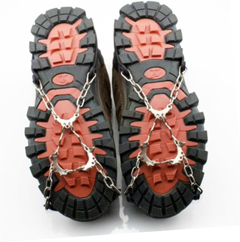 Ice Spikes Crampons for Hiking Boots - 4 Pcs Silicone Chains