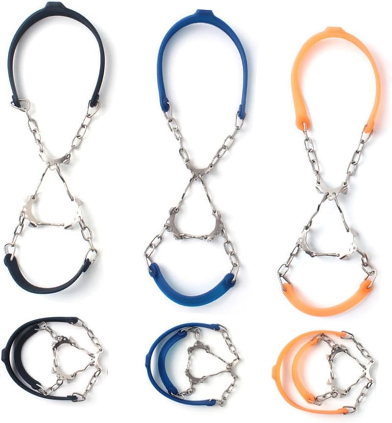 Ice Spikes Crampons for Hiking Boots - 4 Pcs Silicone Chains