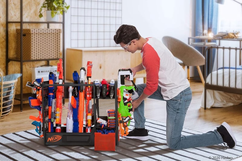 Nerf Blaster Storage Rack for 6 Blasters with Accessories