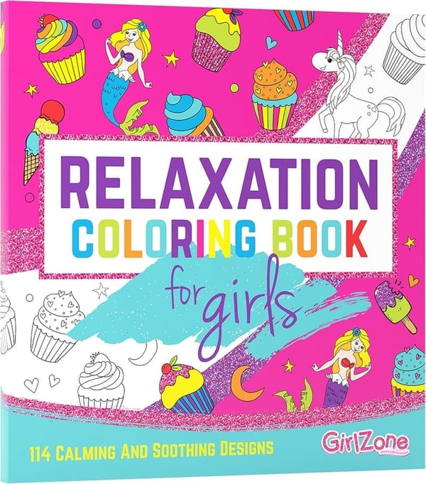 Kids' Relaxation Coloring Book: Unicorns & More (Ages 4+)