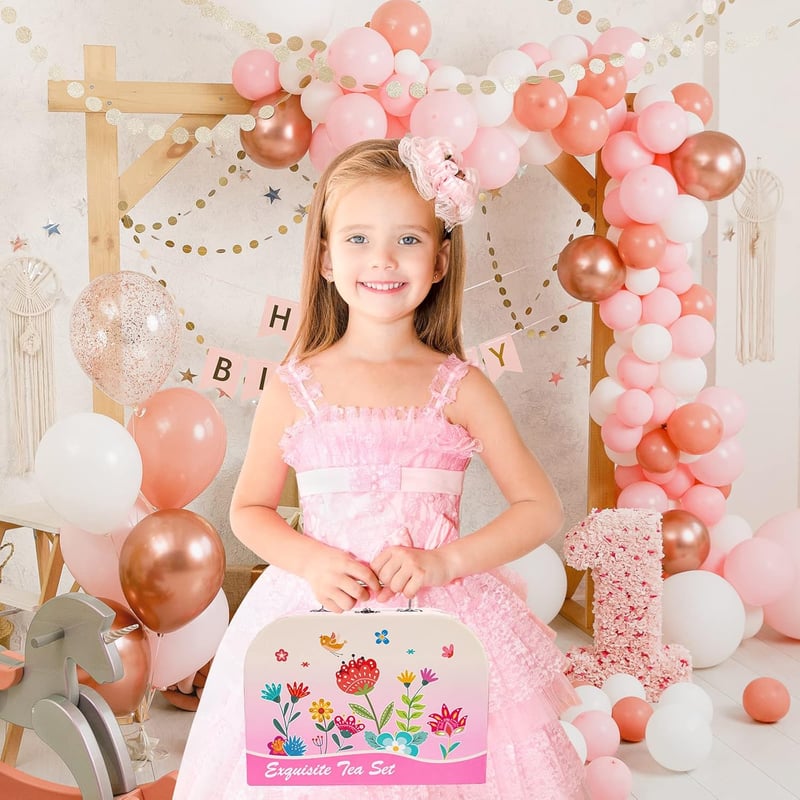Princess Tea Set Toy for Girls, 43PCS Flower Design