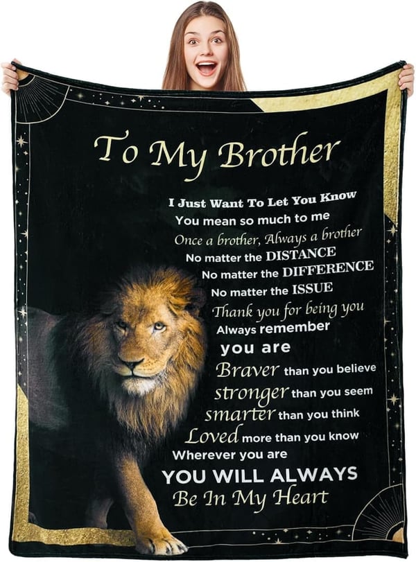 Birthday Blanket Gift for Brother from Sister, 60
