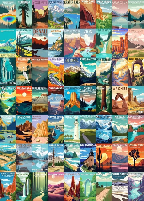 National Parks 1000-Piece Puzzle for Adults - Scenic Landscapes