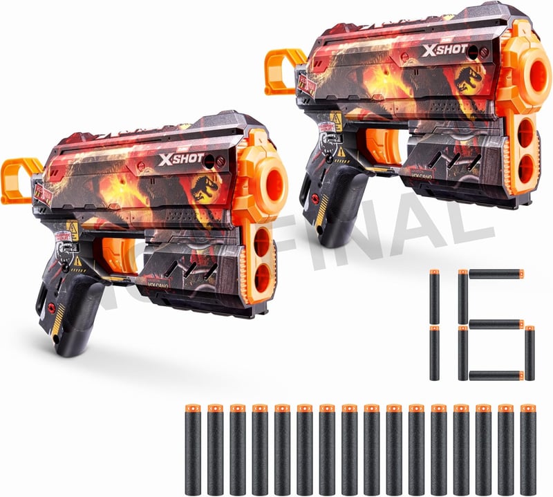 Jurassic World X-Shot Flux Blaster Skins - 2 Pack with 16 Darts