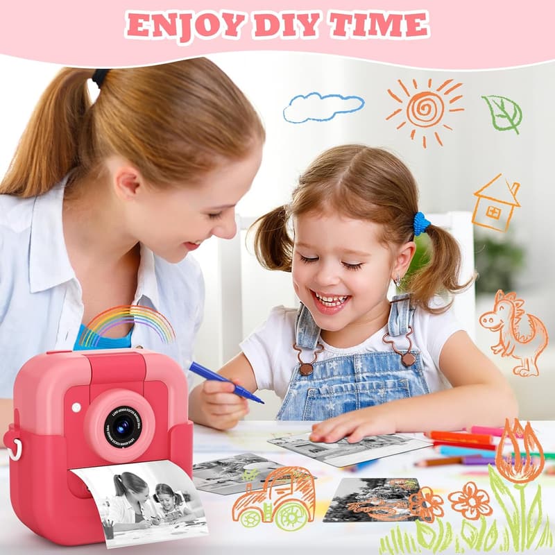 Kids' Instant Print Selfie Camera - Christmas Gift for Ages 3-12