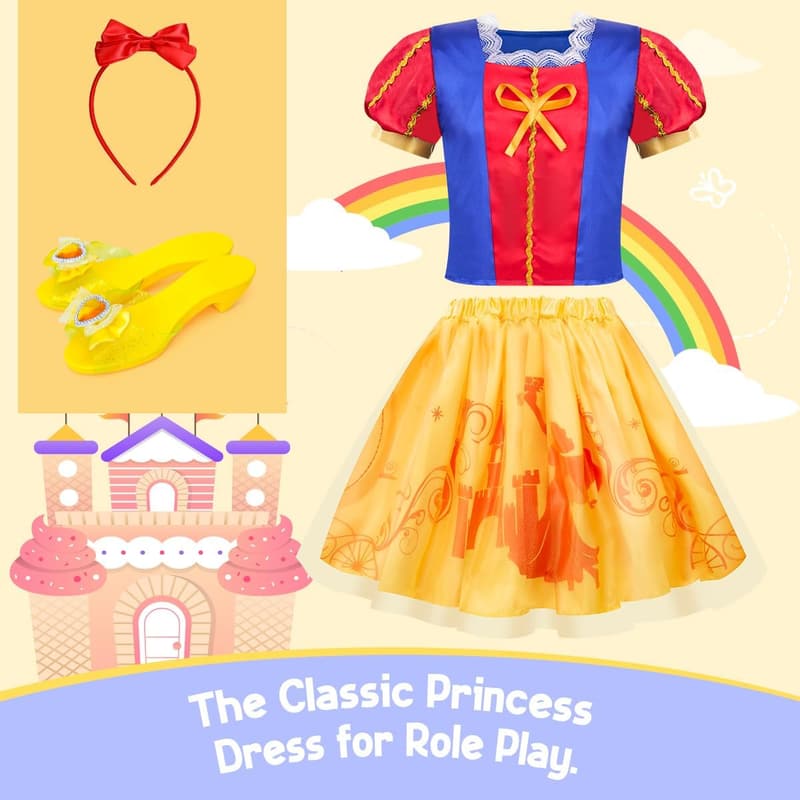 Princess Dress Up Set with Toys - Christmas Gift for Girls 3-8