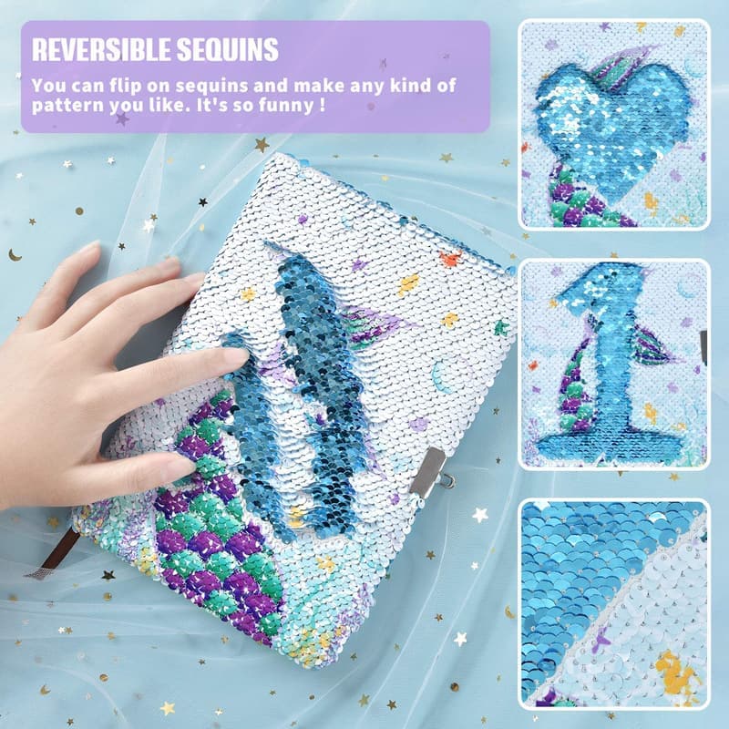 Sparkly Mermaid Notebook Set for Girls - A5 Journals & Accessories