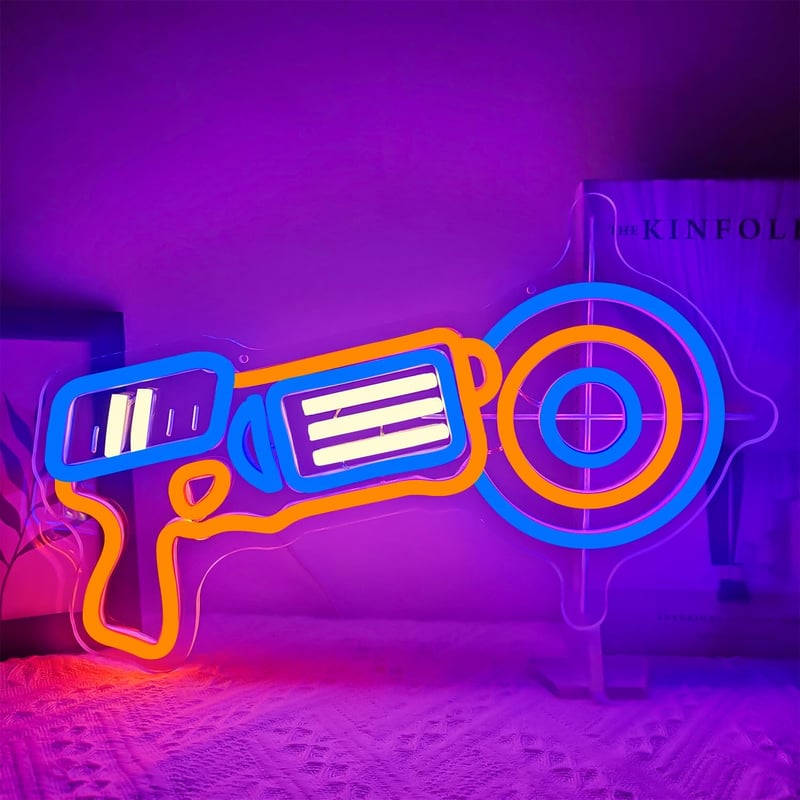 Nerf Gun Neon Sign for Kids' Birthday Party Decorations