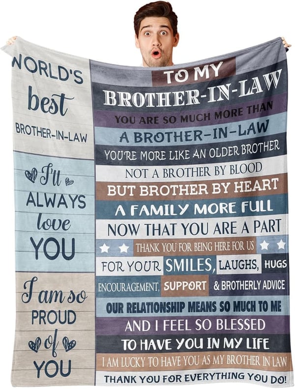 Birthday Blanket Gift for Brother-in-Law (60x50 Inches)