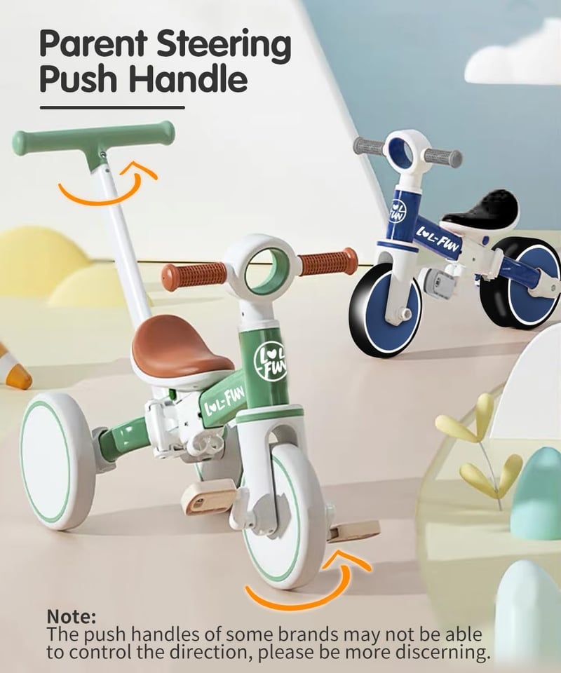 Toddler Tricycle with Parent Push Handle, Ages 1-3