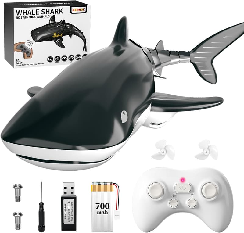 Remote Control Whale Shark Toy for Kids - Pool Birthday Gift