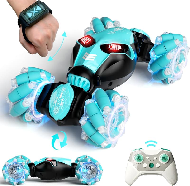 Gesture Sensor RC Stunt Car for Boys Ages 8+ - 360° Flips & Lights