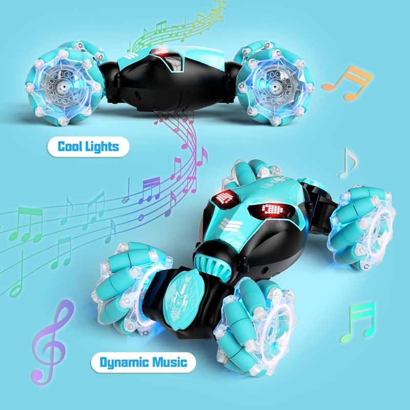 Gesture Sensor RC Stunt Car for Boys Ages 8+ - 360° Flips & Lights