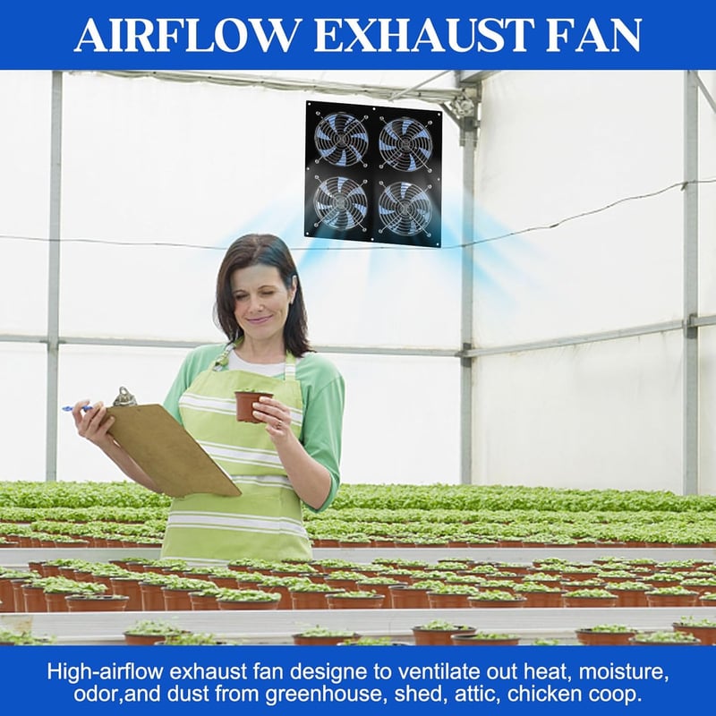 25W Solar Exhaust Fan - High-Speed Ventilation for Chicken Coops & Sheds