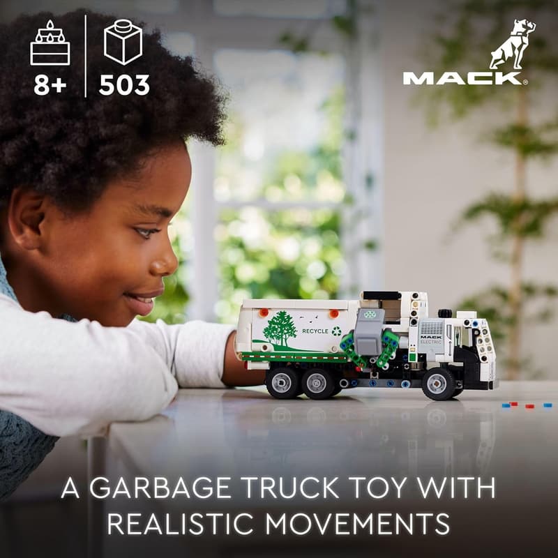LEGO Technic Mack LR Electric Garbage Truck Toy for Kids 8+