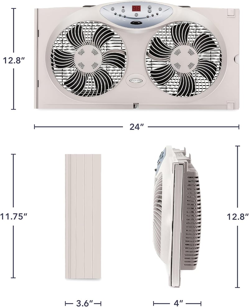Bionaire Thin Window Fan with Manual Controls