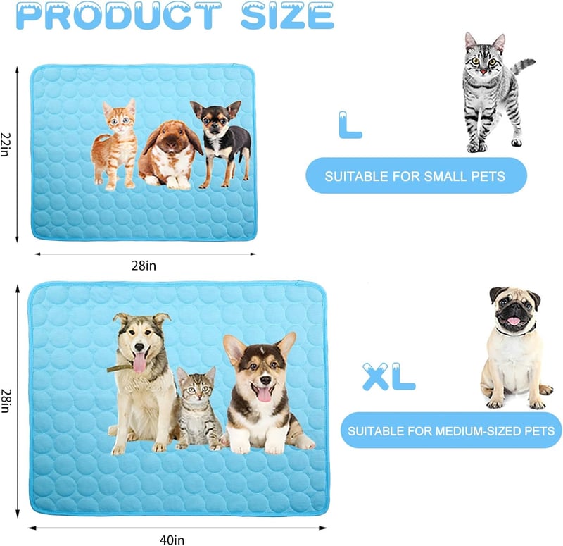 Large Dog Cooling Mat - Breathable Summer Pet Bed, Machine Washable